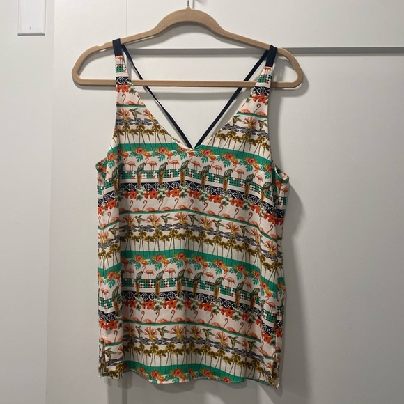 Topshop Flamingo and Floral Print Tank Top - Picture 2 of 6
